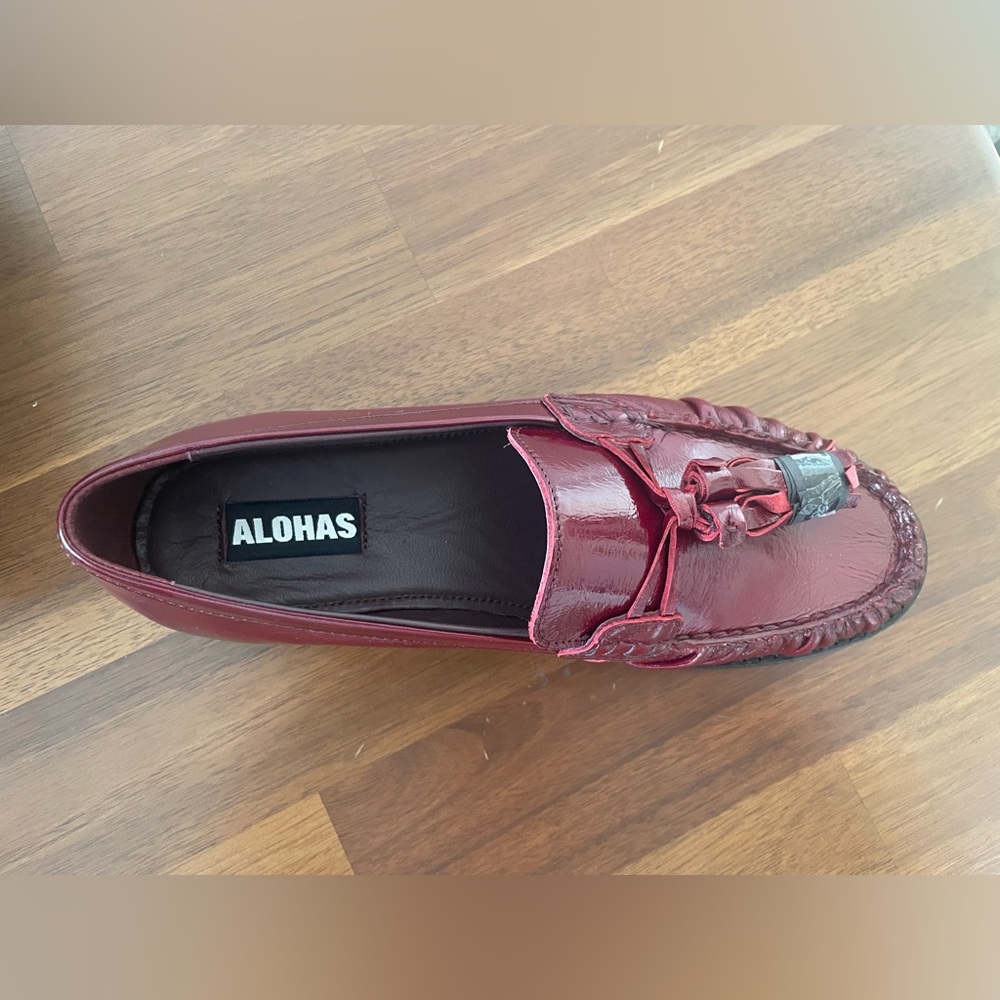 ALOHAS Burgundy Marietta Onix Leather Loafer - Picture 4 of 6